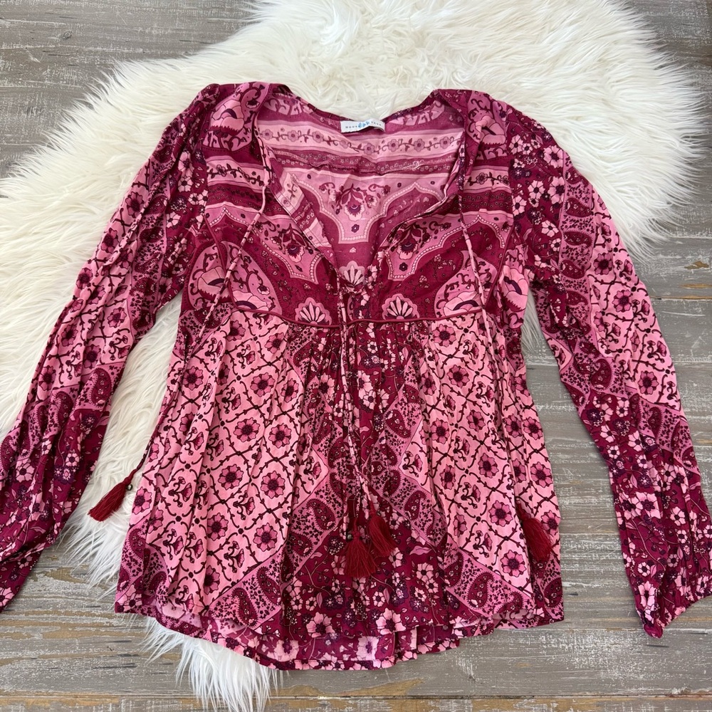 HOUSE OF SKYE Printed Bohemian Top